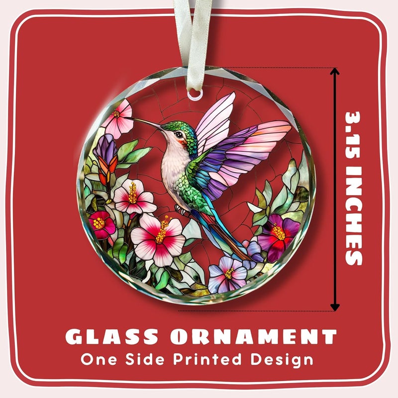 TEEBIM Hummingbird Christmas Ornament 2025 - Hummingbird Ornaments for Christmas Tree, Bird Ornaments for Tree - Hummingbirds Gifts for Women, Men, Lovers - Glass 2025 Christmas Ornament - Image 2